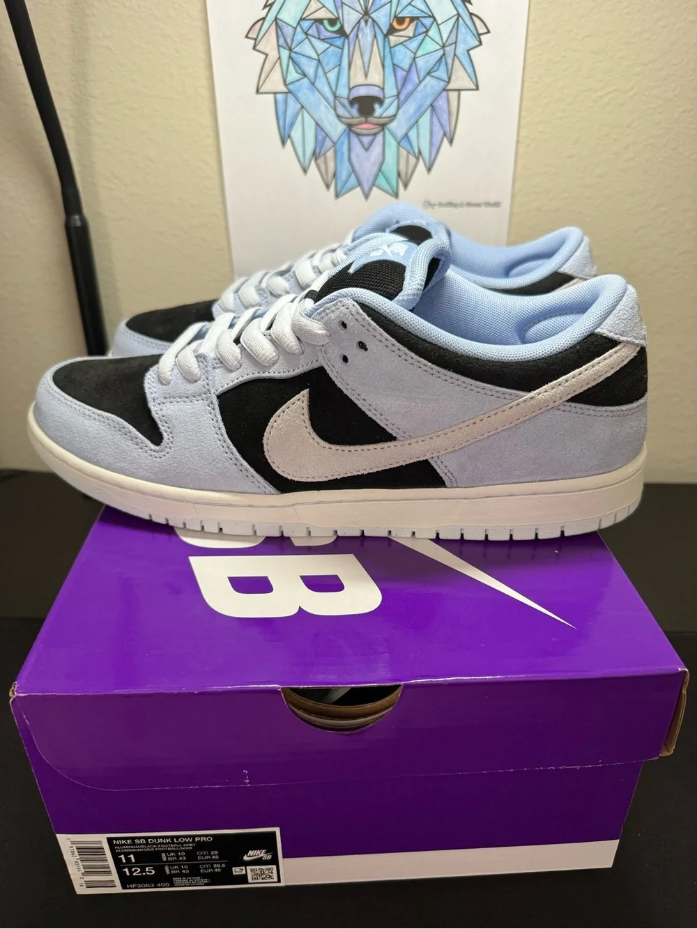 New Men’s Size 11 Nike Dunk Low Pro Aluminum / Black - Football Grey